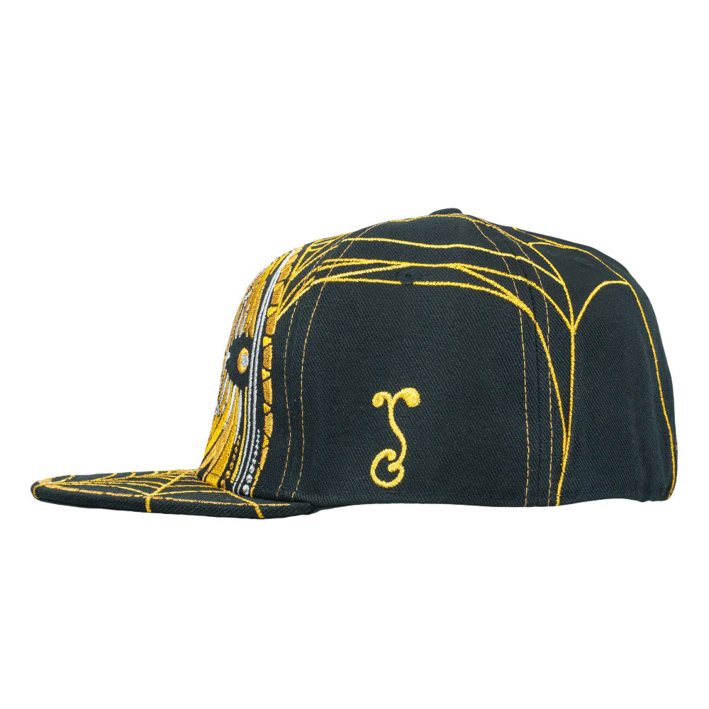 Psychedelic Bunny Gold Fitted Hat