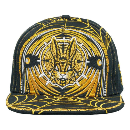 Psychedelic Bunny Gold Fitted Hat