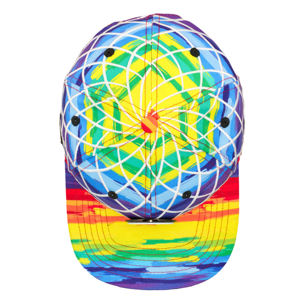 Karma Glass Rainbow Spinner Snapback Hat