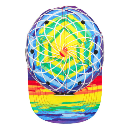 Karma Glass Rainbow Spinner Snapback Hat