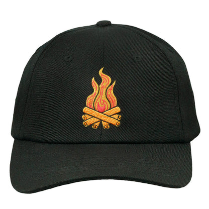 Summer Camp Fire Black Dad Hat