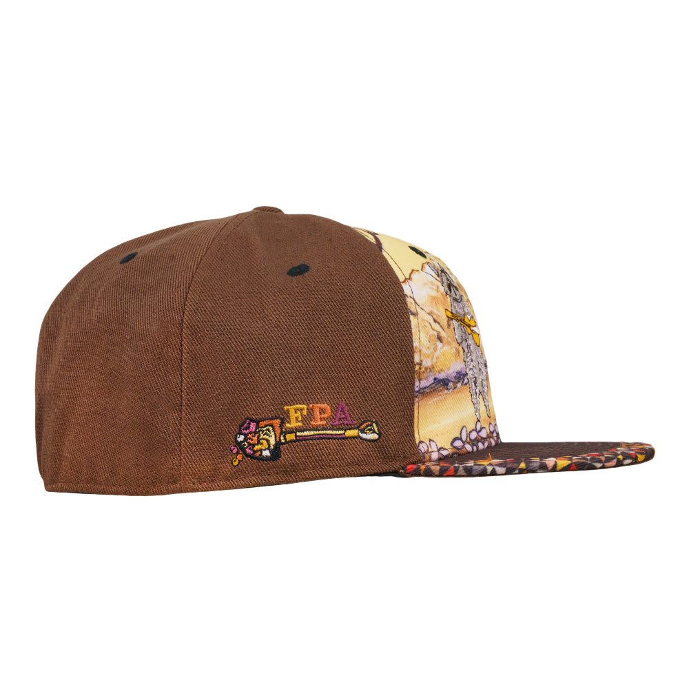 Foraged Pigment Art Raccoon Band Brown Fitted Hat