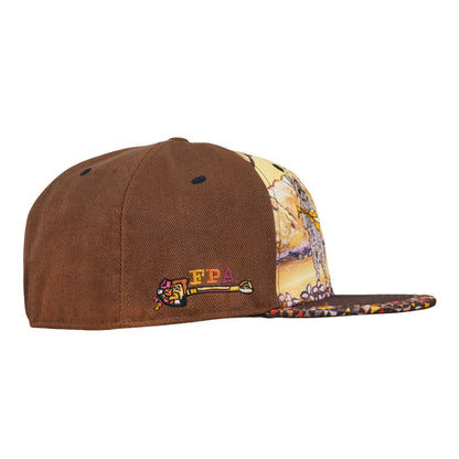 Foraged Pigment Art Raccoon Band Brown Fitted Hat