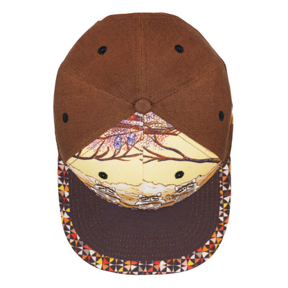 Foraged Pigment Art Raccoon Band Brown Fitted Hat