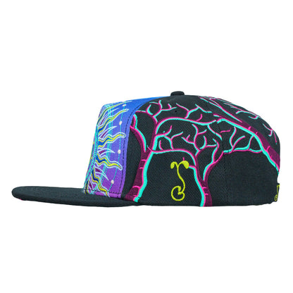 Night Forest Black Snapback Hat