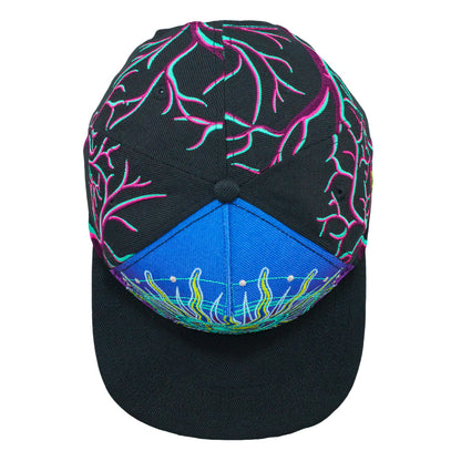 Night Forest Black Snapback Hat