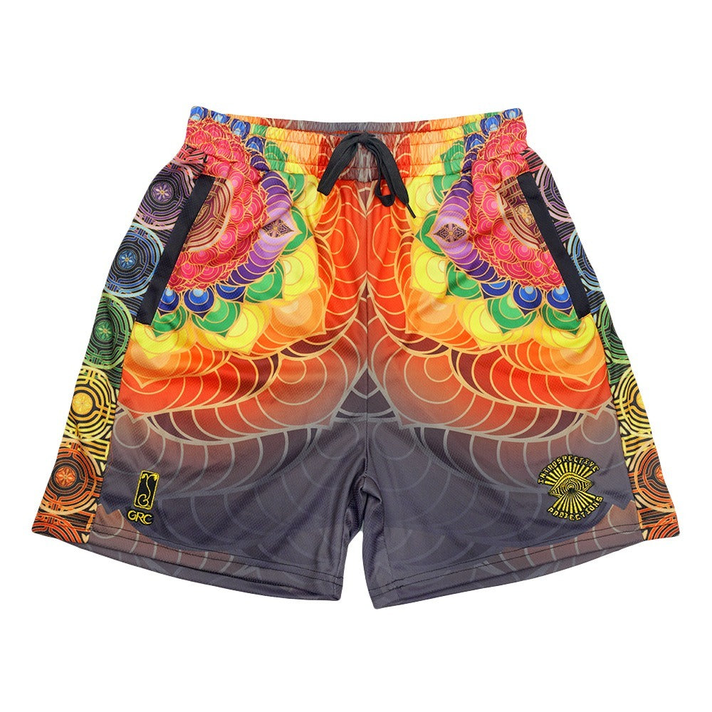 Introspective Projections Chakra Flower Mesh Shorts