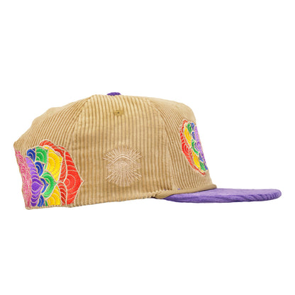 Introspective Projections Chakra Flower Tan Corduroy Snapback Hat