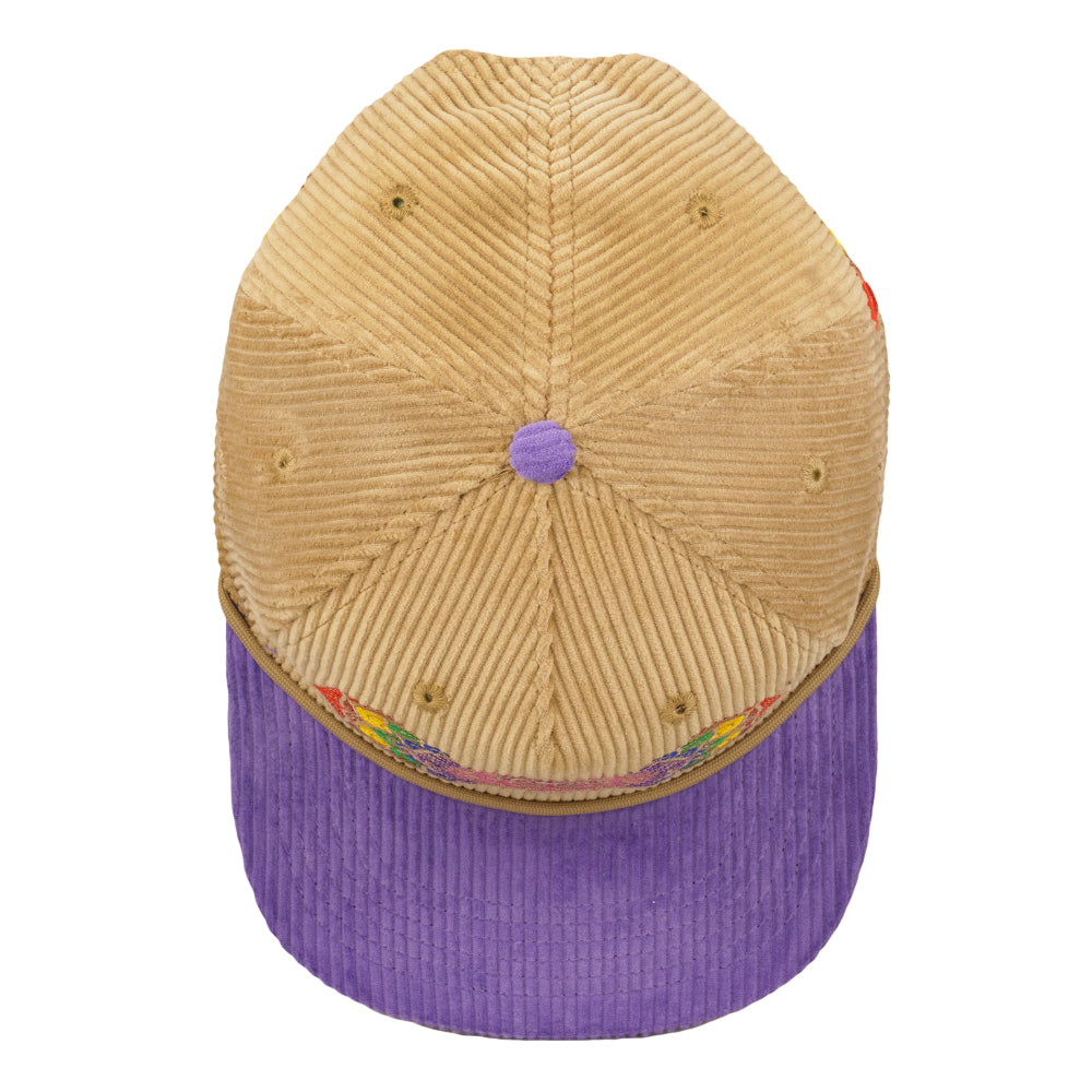 Introspective Projections Chakra Flower Tan Corduroy Snapback Hat