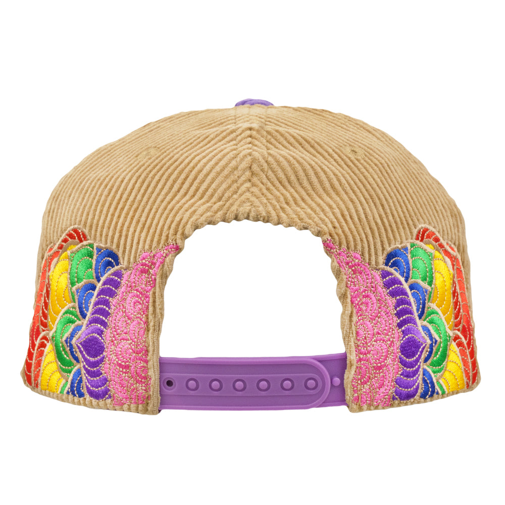 Introspective Projections Chakra Flower Tan Corduroy Snapback Hat
