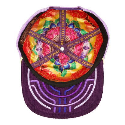 Introspective Projections Chakra Flower Purple Corduroy Unstructured Snapback Hat