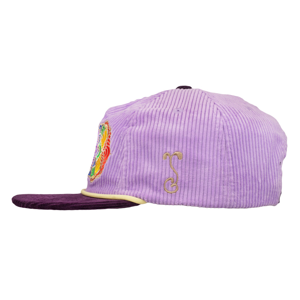 Introspective Projections Chakra Flower Purple Corduroy Unstructured Snapback Hat