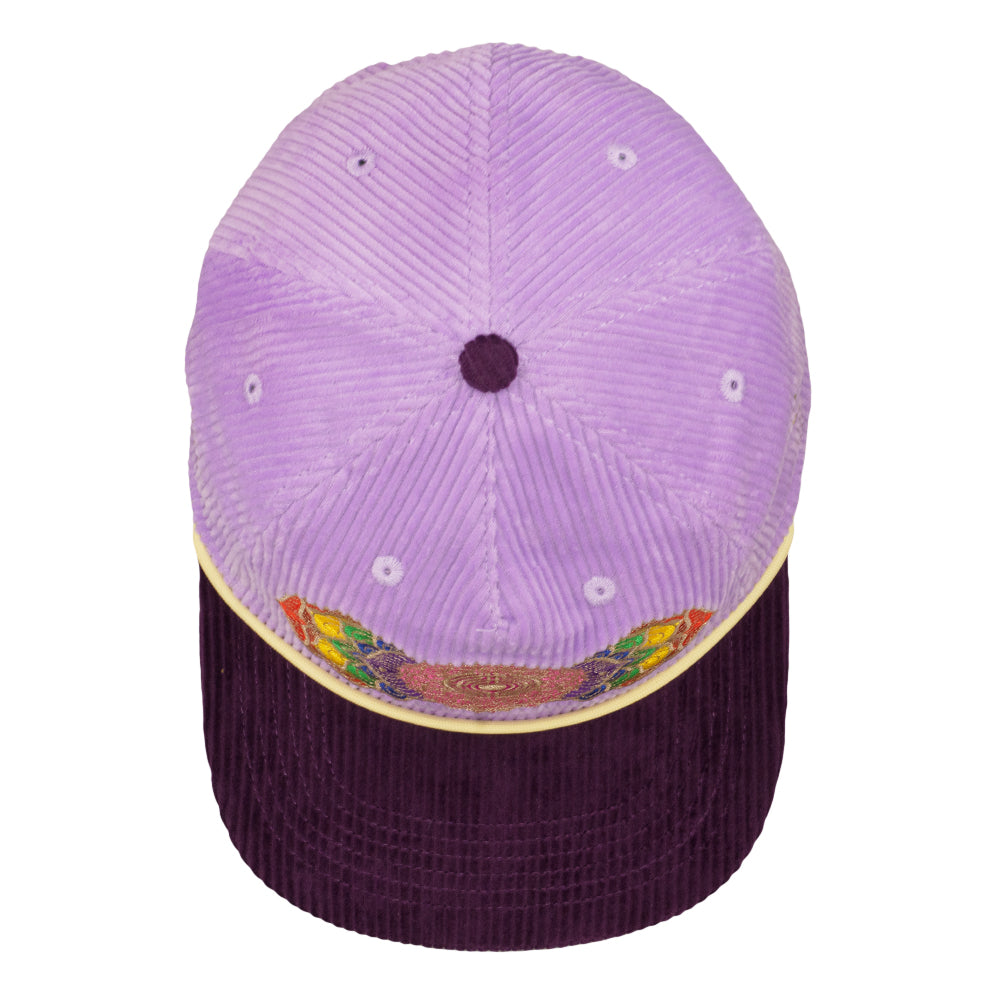 Introspective Projections Chakra Flower Purple Corduroy Unstructured Snapback Hat