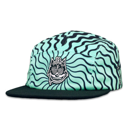 Stylust Cat Teal 5 Panel Snapback Hat