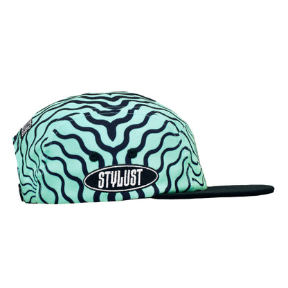 Stylust Cat Teal 5 Panel Snapback Hat