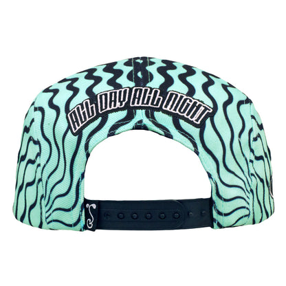 Stylust Cat Teal 5 Panel Snapback Hat