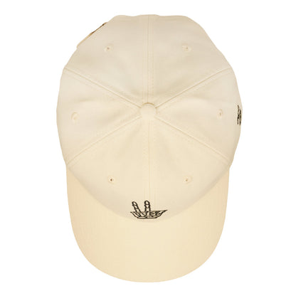 Skeleton Peace Sign Cream Dad Hat