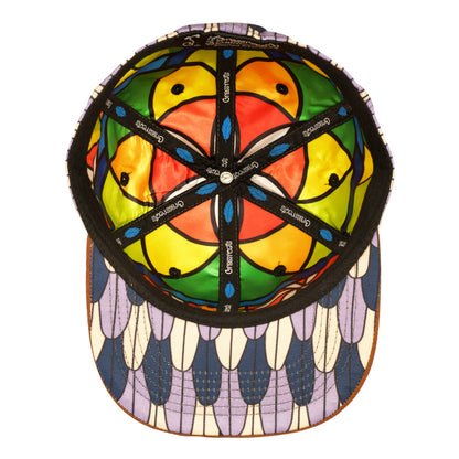 Scarlet Macaw Feathers Gray Fitted Hat