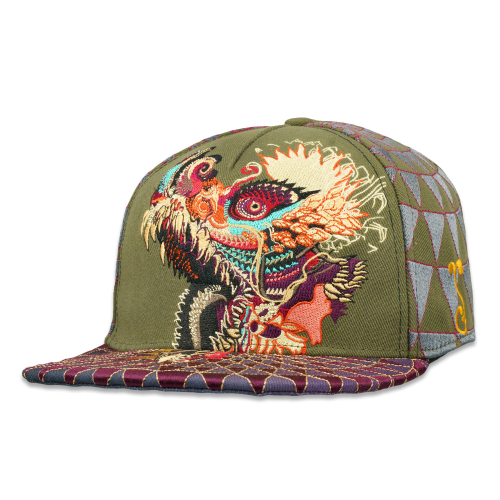 Android Jones Humming Dragon Olive Fitted Hat