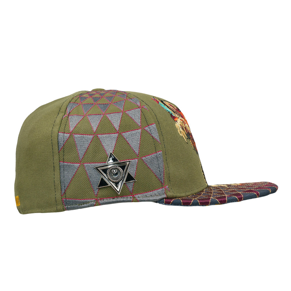 Android Jones Humming Dragon Olive Fitted Hat