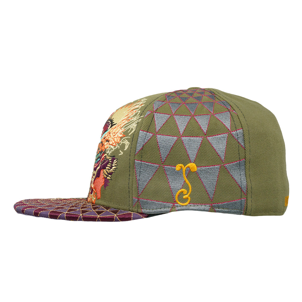 Android Jones Humming Dragon Olive Fitted Hat