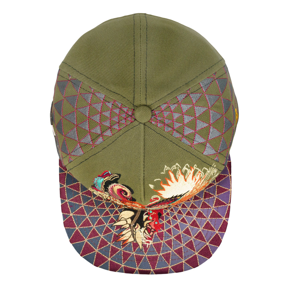 Android Jones Humming Dragon Olive Fitted Hat