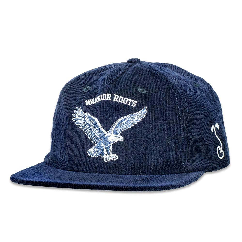 Warrior Roots Navy Corduroy Unstructured Zipperback Hat