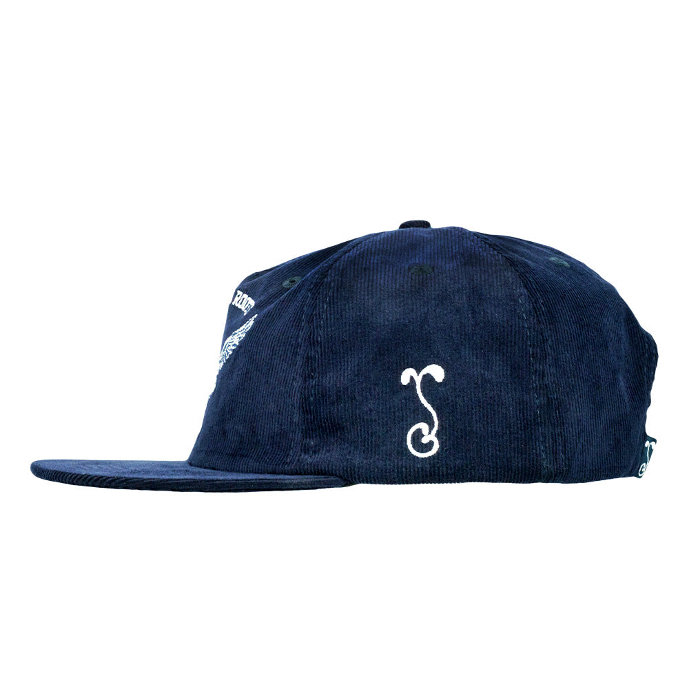 Warrior Roots Navy Corduroy Unstructured Zipperback Hat