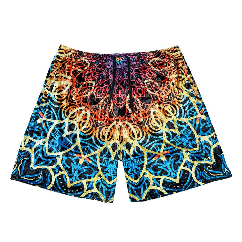 G Sprout Mandala Crushed Velour Shorts