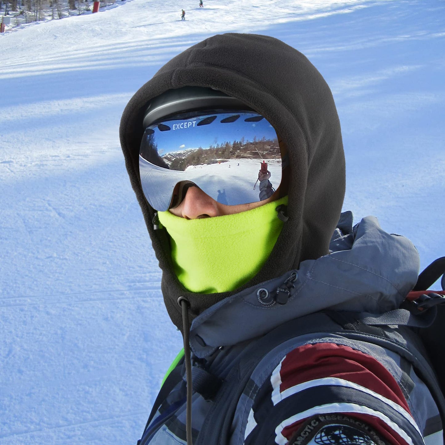 ROCKBROS Wind Resistant Ski Mask Balaclava Winter Fleece Hood Warm Face Cover Hat Scarf