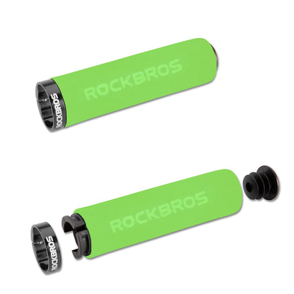 ROCKBROS Bike Grips Foam Single Lock on Bicycle  Soft Comfortable Non-Slip Bike Handle Grips