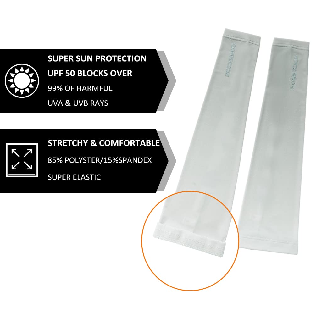 ROCKBROS Sun Protection Arm Sleeves Cooling for Running Golf Fishing Cycling