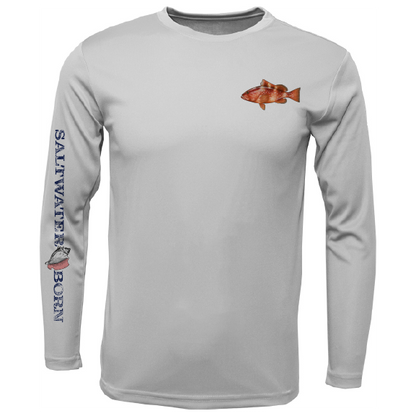 Grouper on Chest Long Sleeve UPF 50+ Dry-Fit Shirt