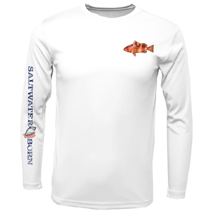 Grouper on Chest Long Sleeve UPF 50+ Dry-Fit Shirt