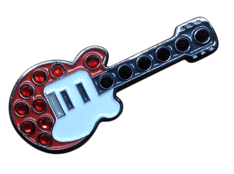 Rock & Roll Guitar Ball Marker & Hat Clip with Crystals by ReadyGOLF