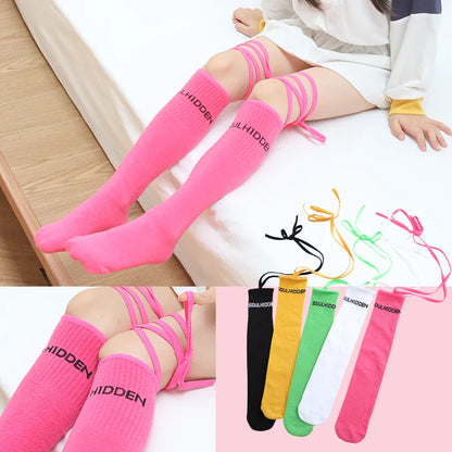 Colorful Embroidered Knee High Socks for Girls