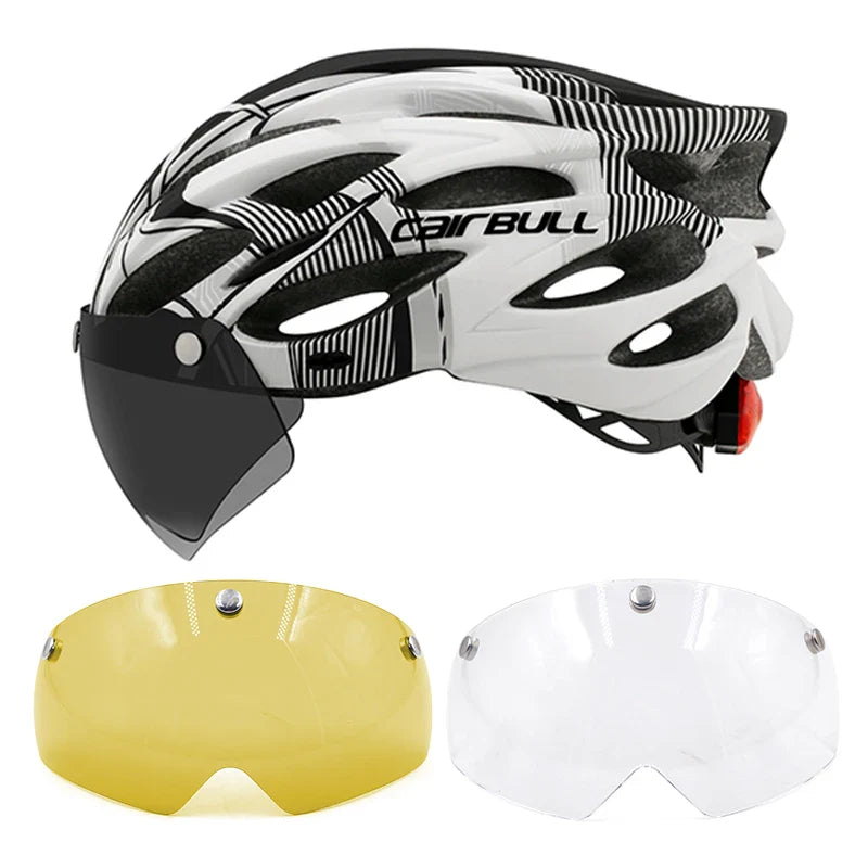 Visored Bike Helmet with LED Light
