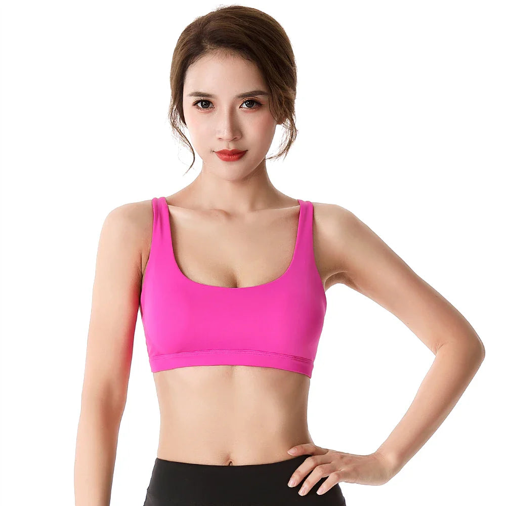 Supportive Yoga Bra Wirefree Padded Crisscross Straps