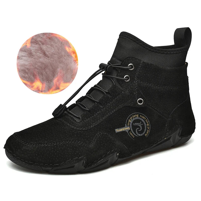 Conquer Winter in Style: Men's Leather Snow Boots