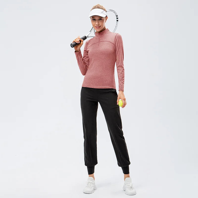 Breathable  Moisture Wicking Sports Top with Zipper