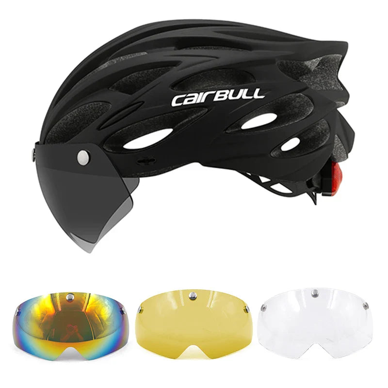 Visored Bike Helmet with LED Light