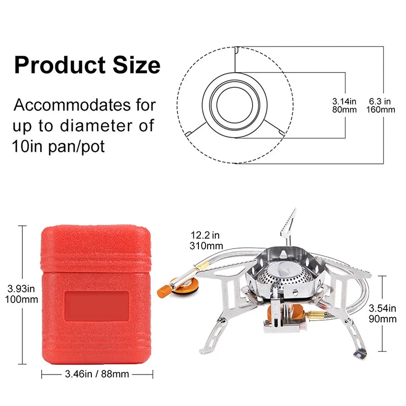 Windproof Outdoor Gas Burner & Survival Heater