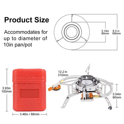 Windproof Outdoor Gas Burner & Survival Heater