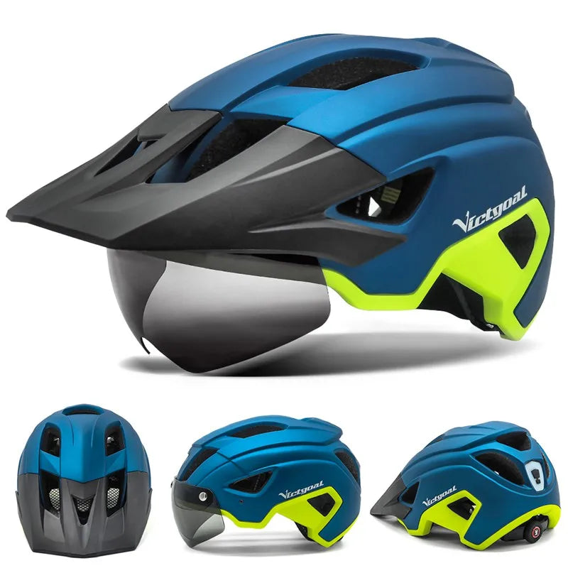 LED Bike Helmet with Visor and Sunglasses