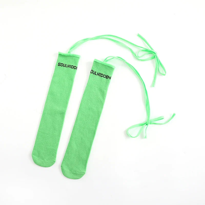 Colorful Embroidered Knee High Socks for Girls