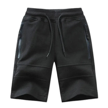 Boys Comfortable Knit Shorts with Zipper Pockets