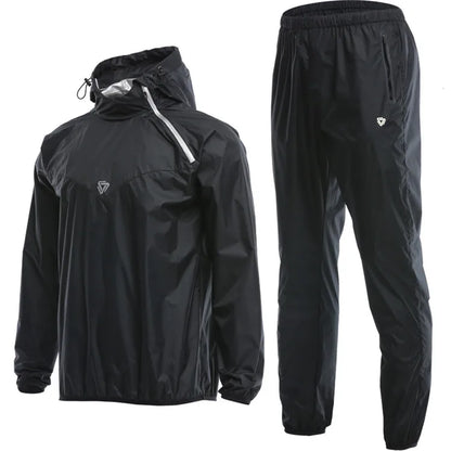 Men's Fitness Sauna Suit Set: Quick Sweat Gym Gear