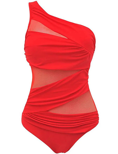 Plus-Size Mesh Monokini Designed for Comfort and Confidence