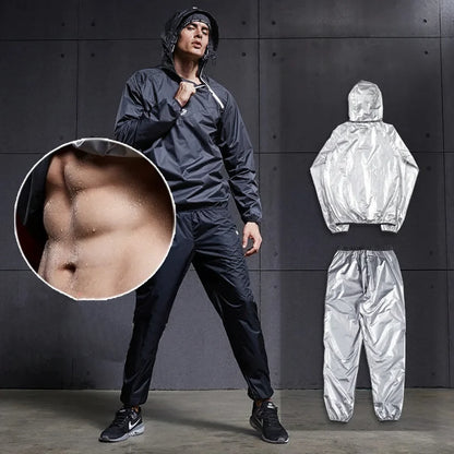 Men's Fitness Sauna Suit Set: Quick Sweat Gym Gear