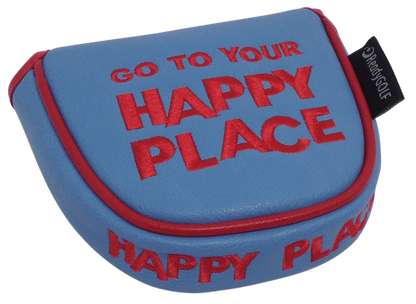 Happy Place Embroidered Mallet Putter Cover by ReadyGOLF